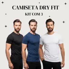Kit 3 Camisetas Dry Fit Masculina - Casual - Treino - Academia - Esportes - Exercícios - Corrida