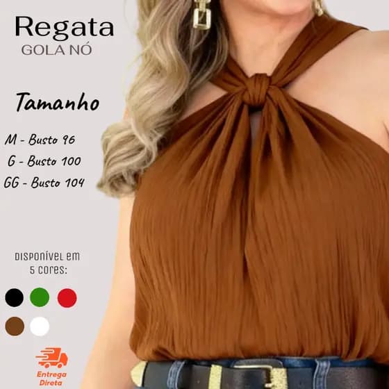 “Regata Duna Feminina com Nó Frontal | Alça Larga, Confortável e Estilosa