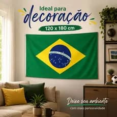 Bandeira do Brasil 1,80m x 1,20m – Com Espaço para Haste | Copa do Mundo | Orgulho Nacional