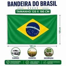 Bandeira do Brasil 120x180 Grande Copa do Mundo Jogos Seleção Torcida Resistente Premium