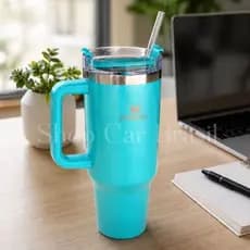 Copo Térmico Portátil 1200ml/Verde + Tampa e Canudo Garrafa Térmica Inoxidável À prova de vazamento