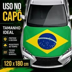 Bandeira Do Brasil Oficial Para Capô De Carro Grande Tecido Poliester Costura Reforçada 180x120cm