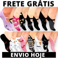 Meia Pilates Antiderrapante Feminina 35/40 Atoalhada Yoga Academia Box Hidroginástica Treino invisivel  Conforto Premium