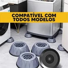 Kit 4 Pé Lava E Seca Secadora Geladeira Anti Vibração Fogão Máquina Lavar Frontal Nivelador 4 Peças