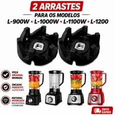 2 Arraste Copo Liquidificador Mondial L-99 L-850 L-900 L-1000 L-1200