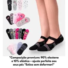 Kit Pares1,2,3  Meias Sapatilha Antiderrapante 35/40 Divertida Atoalhada Pilates Yoga e Hidroginástica Conforto Premium