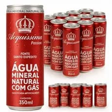 Água Mineral Com Gás Acquissima Lata 350ml Fardo 12 24 ou 36 Unidades Lindóia Natural Bebida Kits