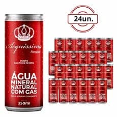 Água Mineral Com Gás Acquissima Lata 350ml Pack 24 Unidades 2 Fardos Lindóia Natural Refrescante
