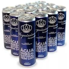 Água Acquissima 350ml Fardo 12 Latas Sem Gás, Com Gás, Lichia ou Maçã Verde Lindóia Natural