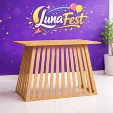 Mesa Ripada Para Festas Reforçada 90cm Aparador Pegue e Monte Mdf 6mm Envios Full
