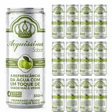 Água Saborizada Maça Verde/Lichia Sem Açucar Lata 350ml - Pack 12/24/36Un Atacado Envios Full