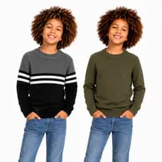 Kit 2 Blusas Infantil Tricô Menino Masculino Tam 1 ao 16 Anos Cores Sortidas Quentinho