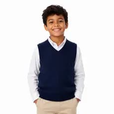 Colete De Tricot Juvenil Colegial / Masculino Premium – Varias Cores Disponíveis 2 Até 12 Anos
