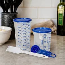 Medidor Cozinha 2 Copo 500ml 400ml Kit 4 Colheres Espátula Praticidade Resistente Duravel