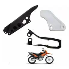 Protetor Corrente + Guia Borracha + Guia Branco Nylon Nxr Bros 125/150/160 Todos Os Anos