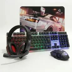 Kit Gamer 3 em 1 Setup Completo Teclado Mouse e Headset para Gamers RGB + MousePad de Brinde