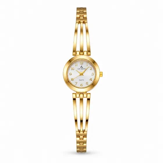 Relógio Feminino Dourado Quartz Leisite