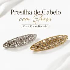 Presilha de Cabelo Luxo Cravejada com Pedras de Strass