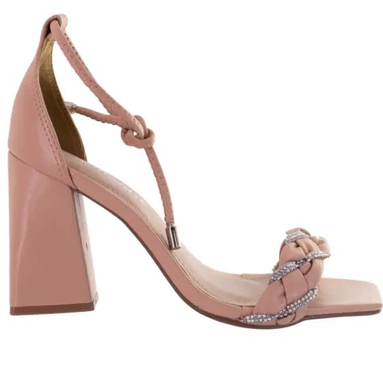 Sandália Feminina Via Marte Salto Grosso com Strass – Elegância e Conforto