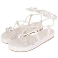 Sandalia Feminina Flatform De Amarrar Strass Birken 944/6