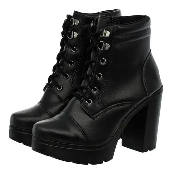 Coturno Plataforma Feminino Platform Confort Com Costura Ferradura 4709F