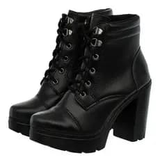 Coturno Plataforma Feminino Platform Confort Com Costura Ferradura 4709F