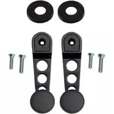 Par de Manivelas Vidro Pretas Sport Fusca Brasília Gol Kombi + parafusos + Rosetas