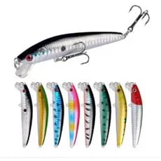 Kit 2 Iscas Artificiais pesca 2 anzóis Meia Água Crankbait 9 mm 8.5g - Pesca peixes Tilápia Traíra Tucunaré flutuante