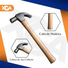 Martelo Unha P/ Carpinteiro Profissional Cabo Madeira 30cm E 33cm