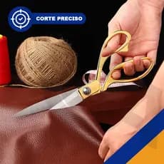 Tesoura Costura Profissional Aço Inox Dourada Alfaiate Tecido Pano 3 Tamanhos Disponíveis
