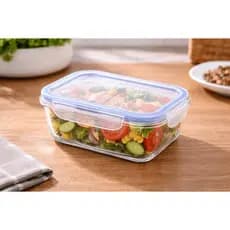 Pote de Vidro 640ml Retangular com Tampa Marmita Pote Hermético