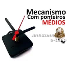 Maquina Relógio Quartz Parede Com Eixo 13mm e ponteiros palito médios -  Armazem E-shop