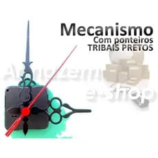 Maquina Relógio Quartz Parede Com Eixo 16mm e ponteiros contemporâneos pretos - Armazem E-shop
