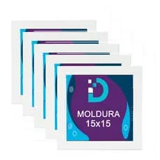 Kit 5 Moldura 15X15 com Eucatex (MDF) Preta ou Branca