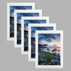 Kit 5 Porta Retrato 20x30 A4 Moldura Branca Para decoração e Fotos