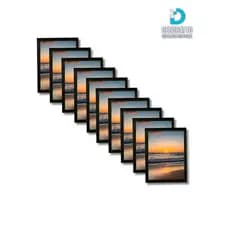 Kit 10 Porta Retrato 15x21 A5 Com Acetato Moldura Preta ou Branco Para Decoração e Fotos
