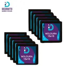 Kit 10 Moldura 15X15 com Eucatex (MDF) Preta ou Branca