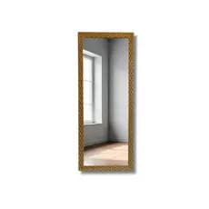 Espelho 30x75 Meio Corpo Moldura Bege Trabalhado Para Decoração
