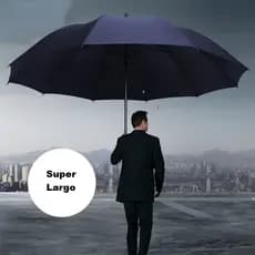 Guarda Chuva Grande 1,40 cm Preto Liso Reforçado Cabo Reto ou Curvado Contra Ventos