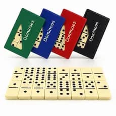 Jogo Dominó Profissional 28 Peça De Osso Estojo Maleta Brincadeira Oferta Resistente Qualidade Ótima