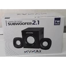 Caixa De Som Com Subwoofer 2.1 Usb 7w Rms - Preto Mymax