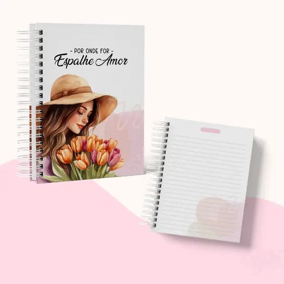 Caderno Espiral A5 Personalizado Capa Dura - "Espalhe Amor" – Cultive seus sonhos e ideias!