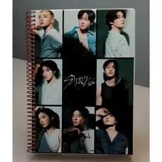 Stray Kids Kpop Caderno A5 (tamanho pequeno) Capa Preta 𝟵6 𝗙𝗼𝗹𝗵𝗮𝘀 + Cartela Skzoo