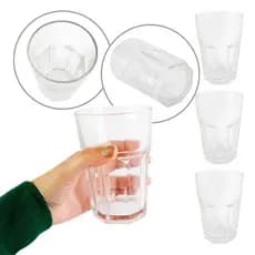 Copo de Vidro - 350ml 1 3 6 Vitaminas ou Smoothie Transparente Resistente Estiloso
