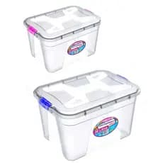 Kit 2 Caixas Organizadoras Multiuso Transparente 12 e 56 Litros
