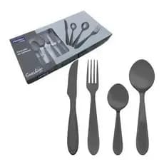 Jogo Talher Faqueiro Aço Inox Black  24 Peças Sunshine Preto Utensilio Para Casa Cozinha - Fratelli