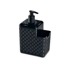 Porta Detergente E Esponja 2 em 1 Com Bico Dosador Louça Rattan Preto