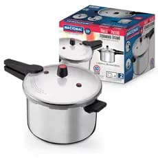 Panela De Pressão Grande Para Cozinha industrial lanchonete Restaurante Feijao Carne Com Fechamento Externo com 2 Valvula de Segurança 2 Cabos para Segurar - 10 Litros