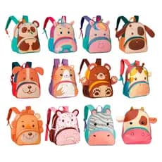 Mochila Infantil Prática Com Alças Colorida Estampa Animais Bolso Lateral Escola Creche Passeio Viagem