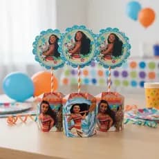 Kit 10 Centros de Mesa Moana e Maui Decoração Aniversário Tropical